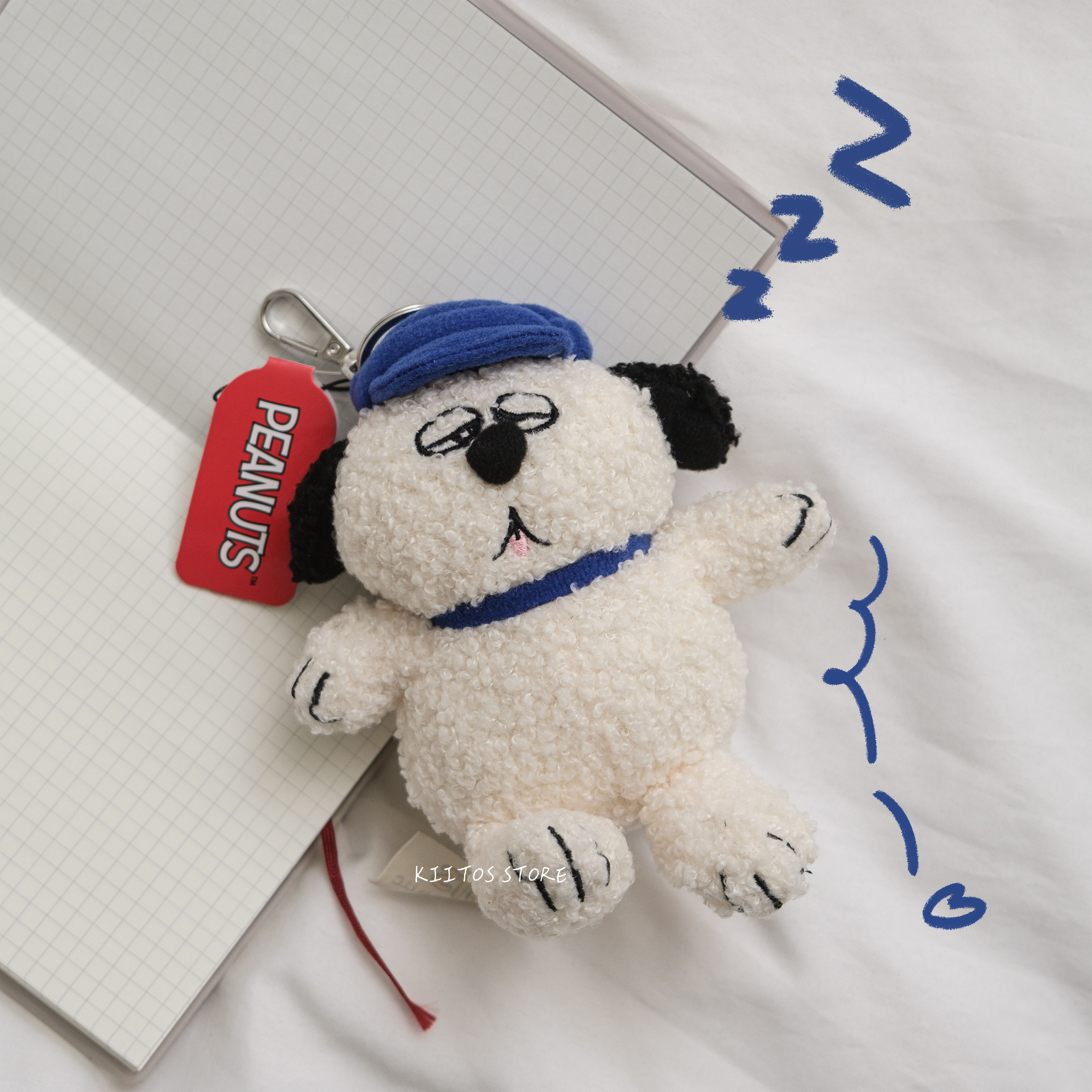 現貨 日本 Peanuts SNOOPY 藍帽 紅標 Olaf 歐拉夫 QQ毛 捲毛 娃娃 吊飾