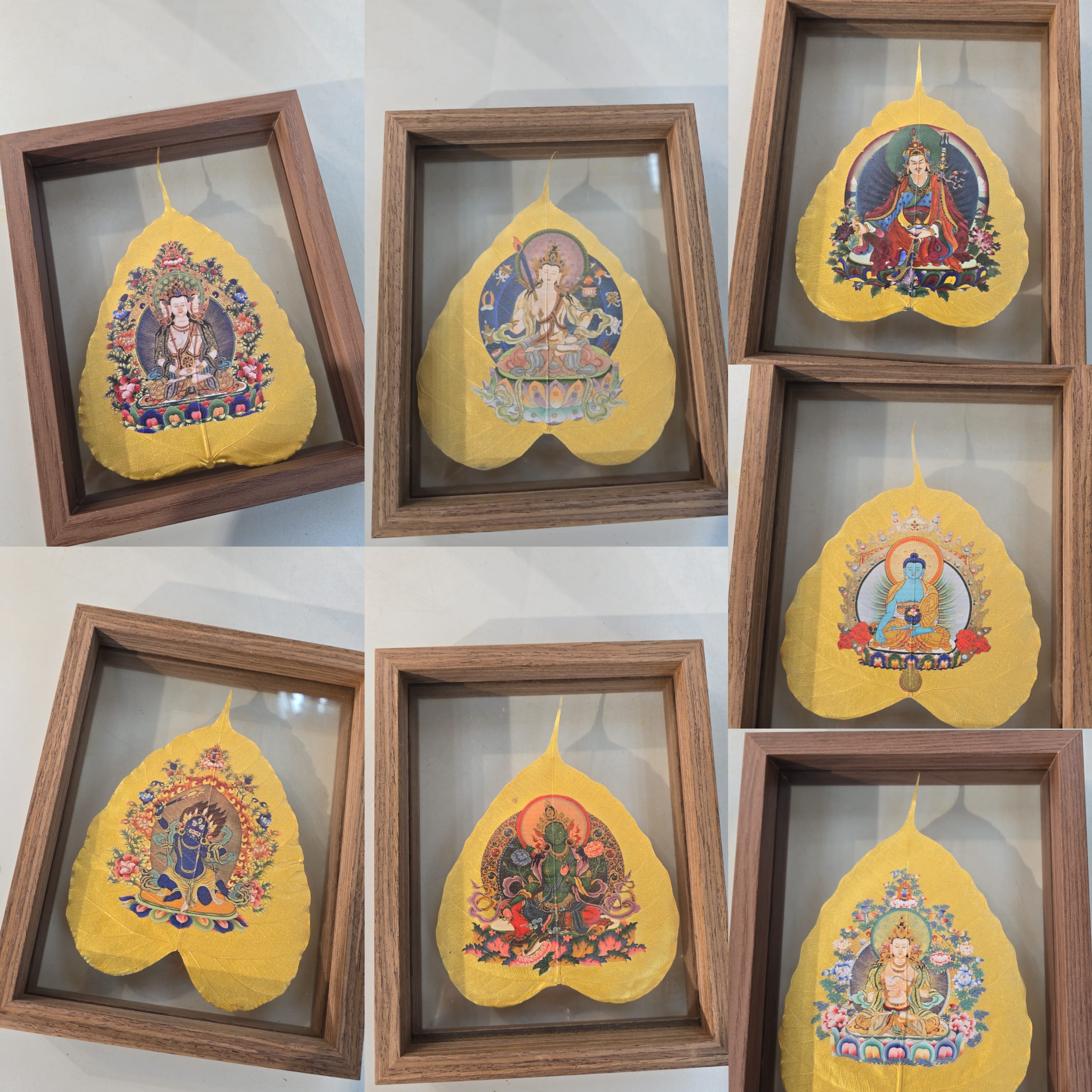 銅製菩提葉~ 菩薩唐卡（H9 CR240）