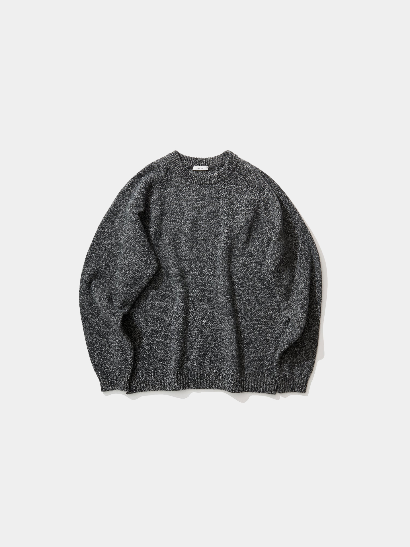 ATON Lambs Wool Crewneck Sweater Charcoal Moku