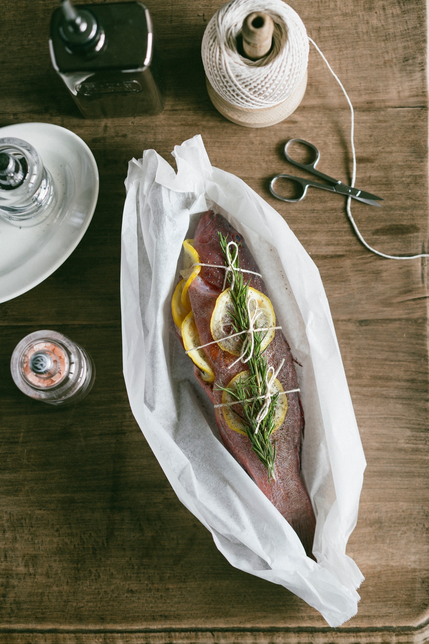 CREAMORE MILL英國手工製橡木座純棉棉繩（附剪刀）