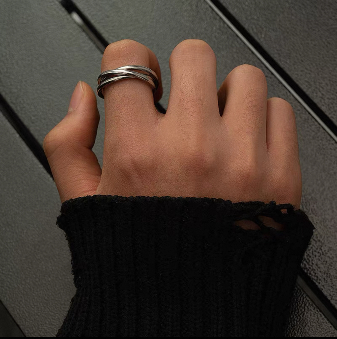 小眾三環戒指 合金