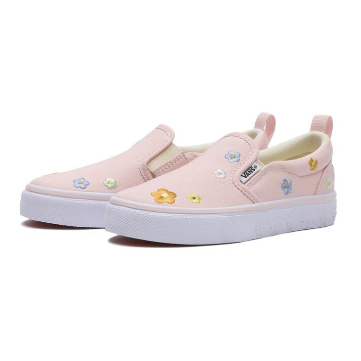 Vans Slip On 日本限定 黑白 粉色 懶人鞋 小雛菊 小花 魔鬼氈 中童 童鞋 V98PS