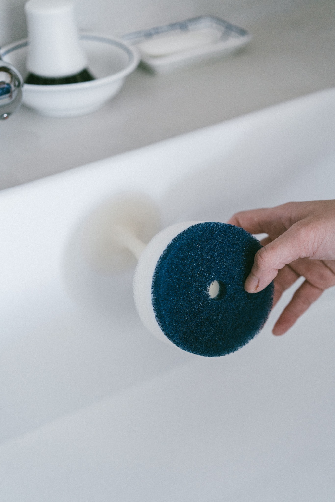 MARNA POCO日本製圓形三層起泡力洗滌海綿