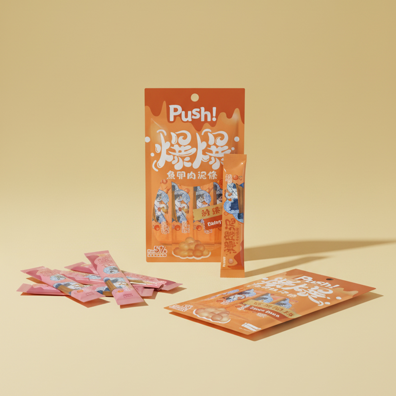 【爆爆泥】魚卵肉泥條 (雙魚派對) 15gx4入/包