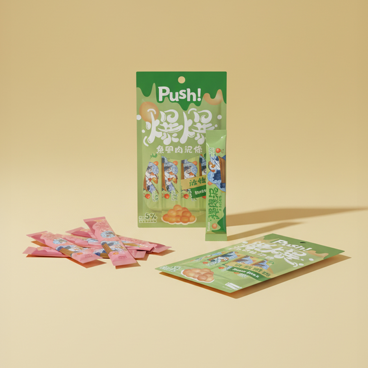 【爆爆泥】魚卵肉泥條 (放牧鮮雞) 15gx4入/包