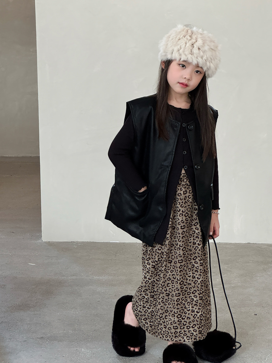 復古絲絨垂順豹紋半身裙