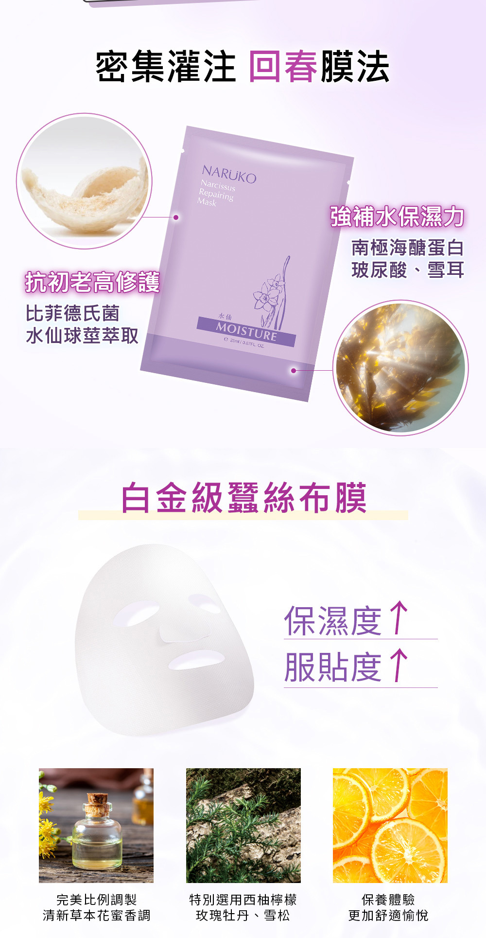 NARUKO牛爾 水仙 奇蹟修護面膜10片/盒