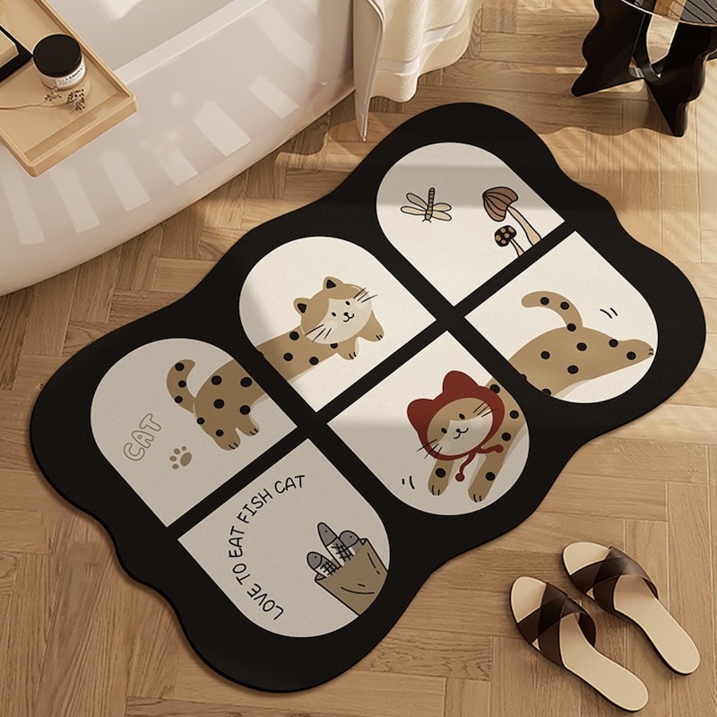 《09220》點點貓六隔窗款硅藻地墊