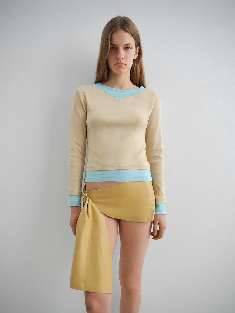 Sam T-Shirt Beige-Blue