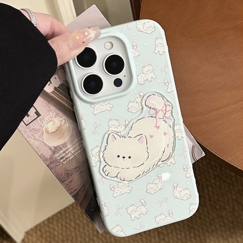 《09221》藍色系與白貓咪手機殼