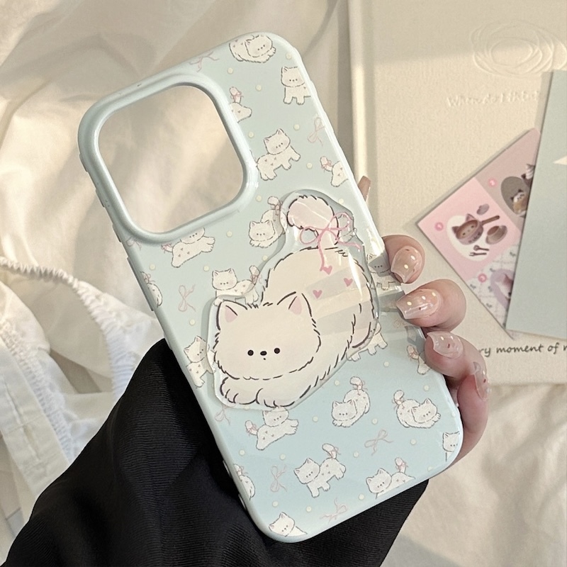 《09221》藍色系與白貓咪手機殼