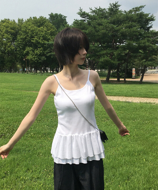 【代購】Anyonemore [Layered款🤍] 荷葉邊 層次感 四季 百搭 無袖 背心 (3色)