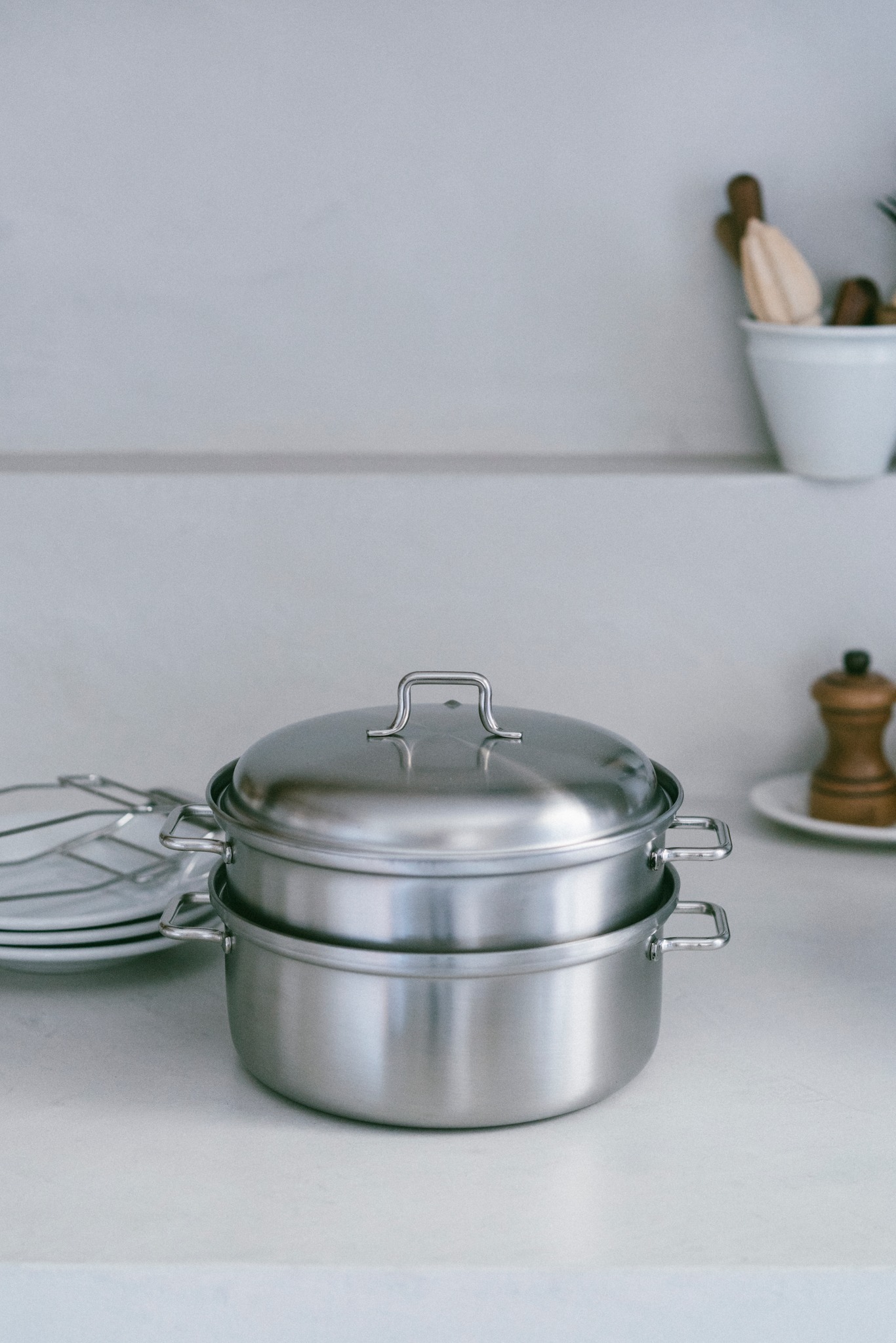 相澤工房AIZAWA日本製18-8三層鋼蒸煮兩用鍋（IＨ爐也適用）