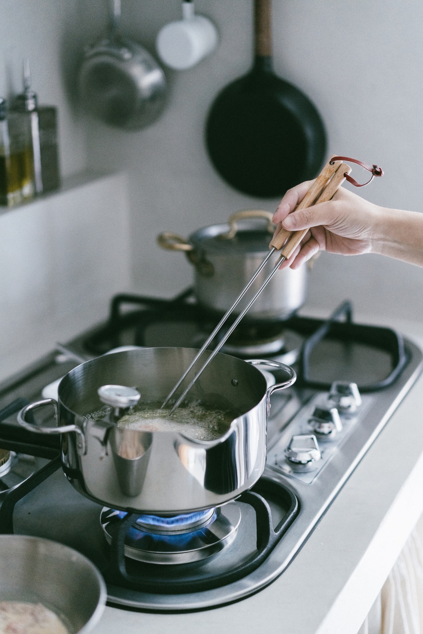 相澤工房AIZAWA日本製18-8不鏽鋼木柄調理長筷