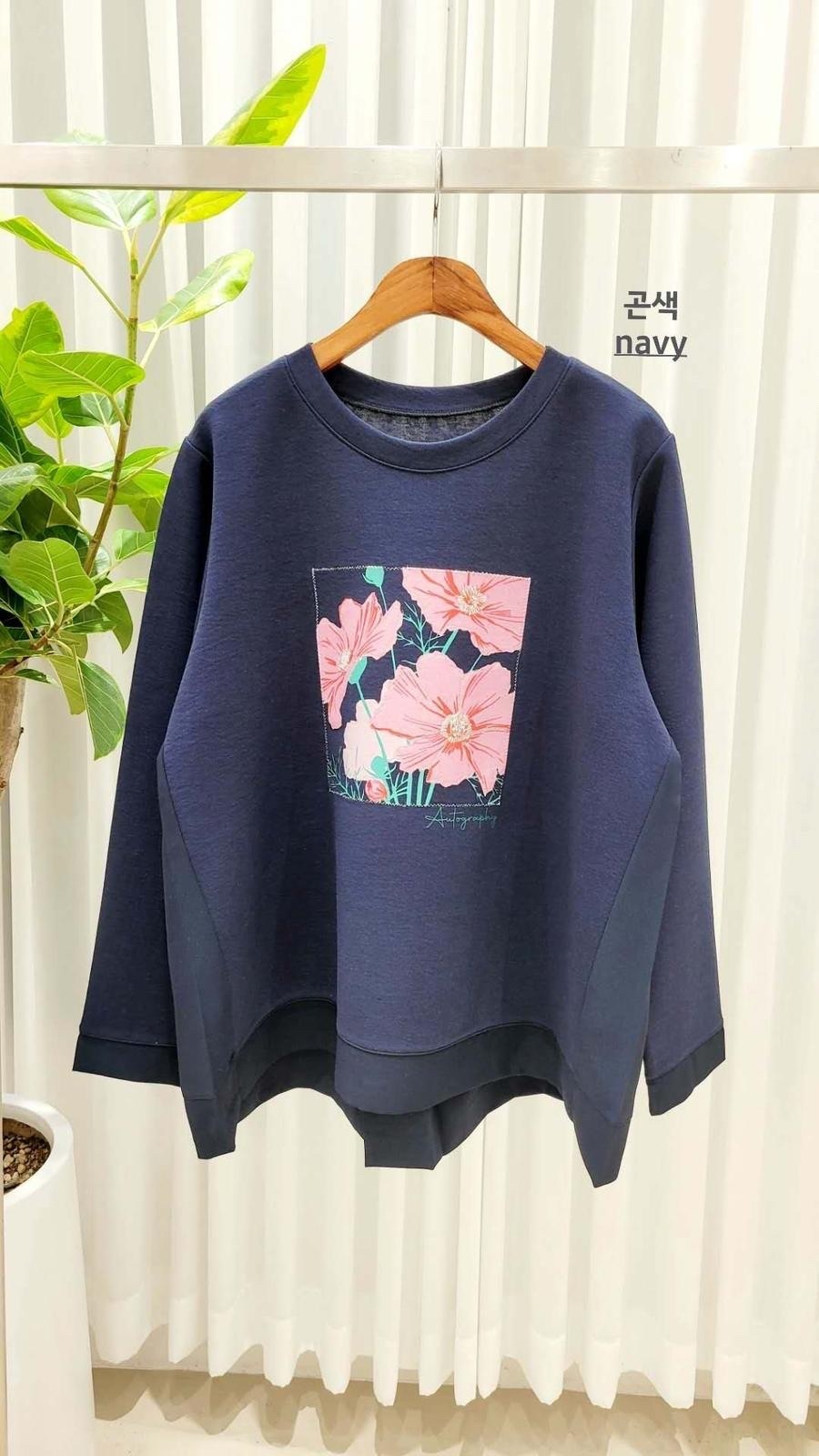 韓國花圖案top~110T