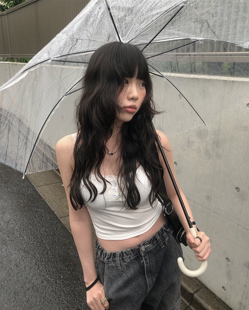 【代購】Anyonemore [A/M款・加墊版] 浪漫 蕾絲 排扣 吊帶 背心 (3色)