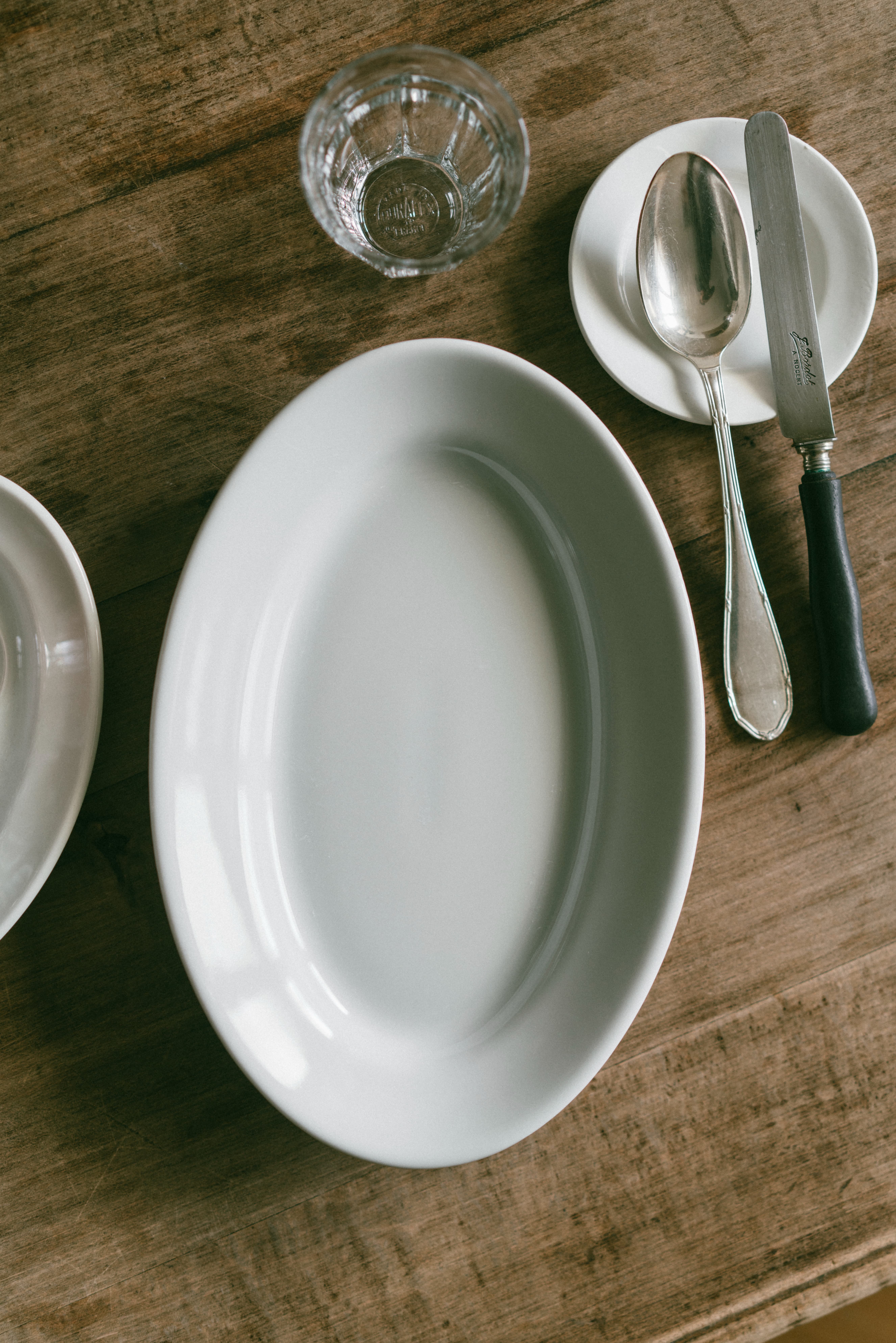 義大利製Saturnia厚實白灰碗盤系列 - 大橢圓盤