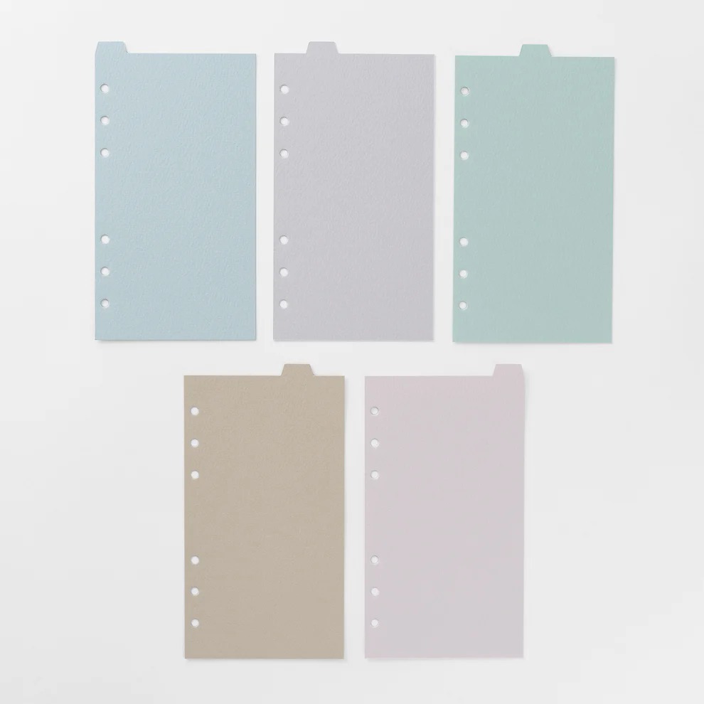 萬用手冊內頁｜波紋索引頁 5色組｜BIBLE SIZE｜TAKEO PAPER / 日本