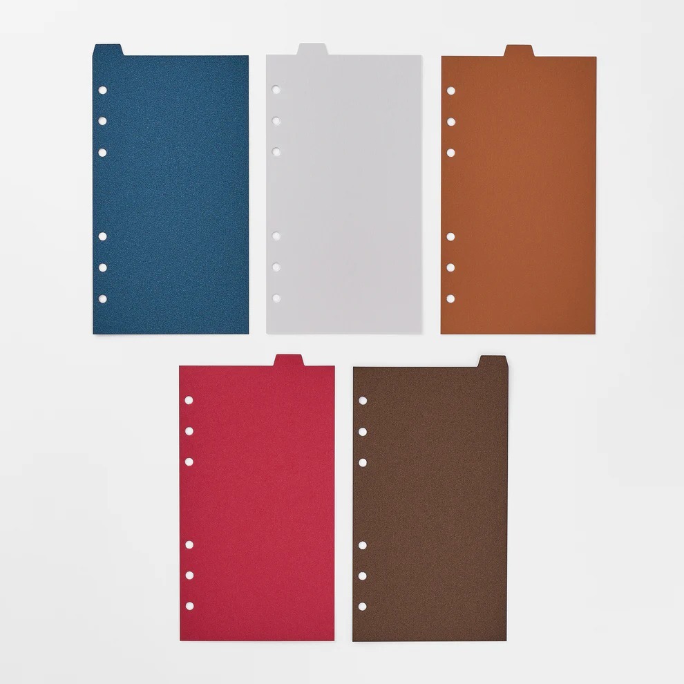 萬用手冊內頁｜珠光索引頁 5色組 ｜BIBLE SIZE｜TAKEO PAPER / 日本