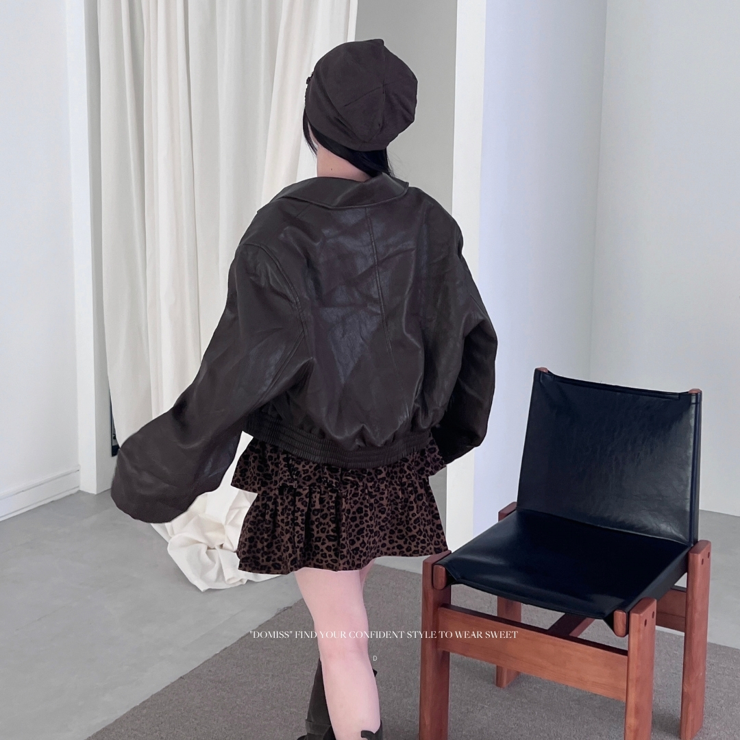 【小牛皮質感】DOMISS高質感皮外套 皮衣(現貨)
