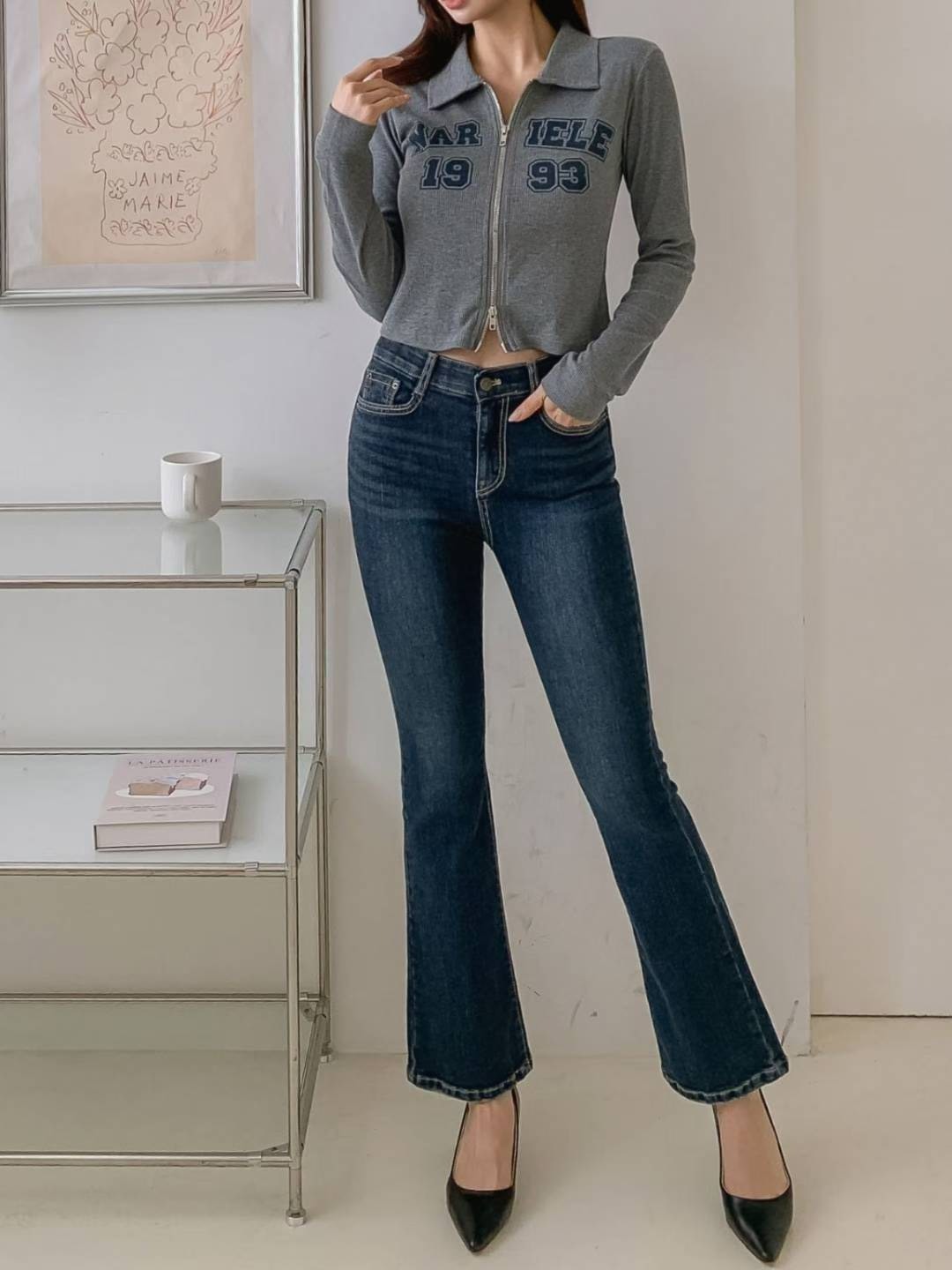 2083牛仔喇叭長褲