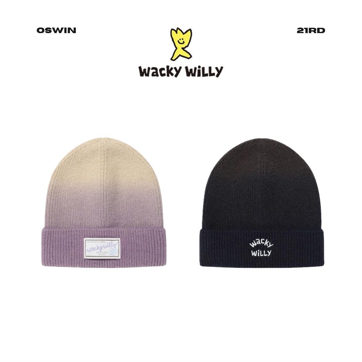 韓國 Wacky Willy 小飛人 漸層毛帽