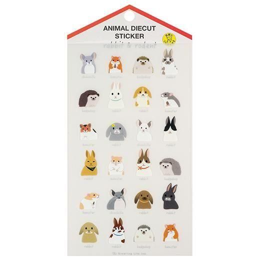 兔子和囓齒動物 動物表情 霧面透明貼紙 可重複黏貼 ｜日本Greeting Life
