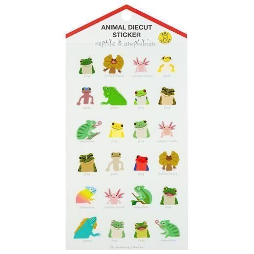 爬蟲類 動物表情 霧面透明貼紙 可重複黏貼 ｜日本Greeting Life