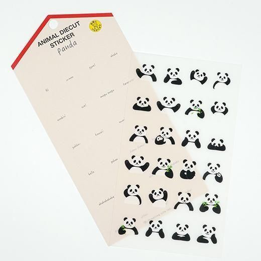 熊貓 動物表情 霧面透明貼紙 可重複黏貼 ｜日本Greeting Life
