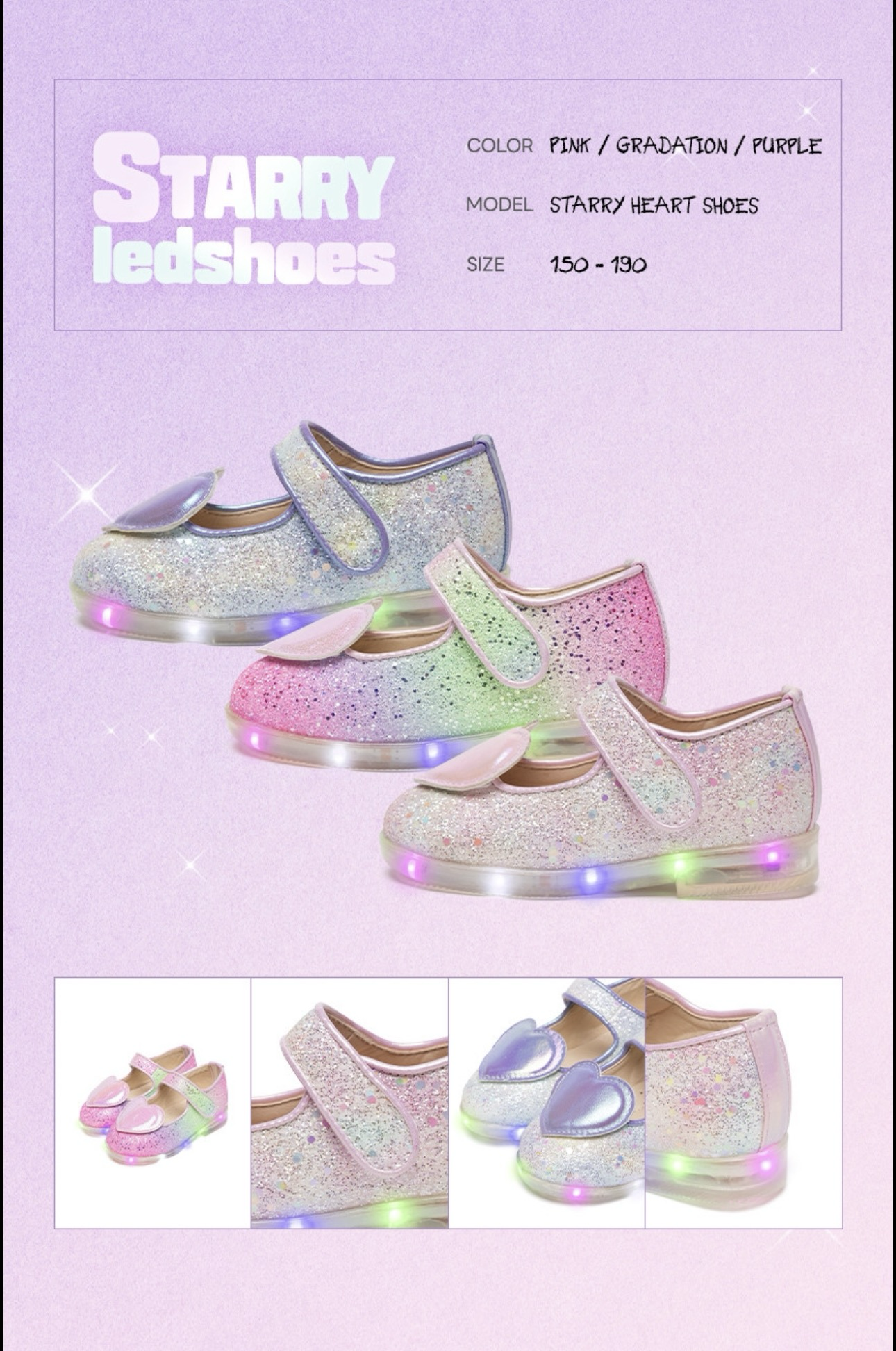 La Stella Starry Heart LED Princess Shoes