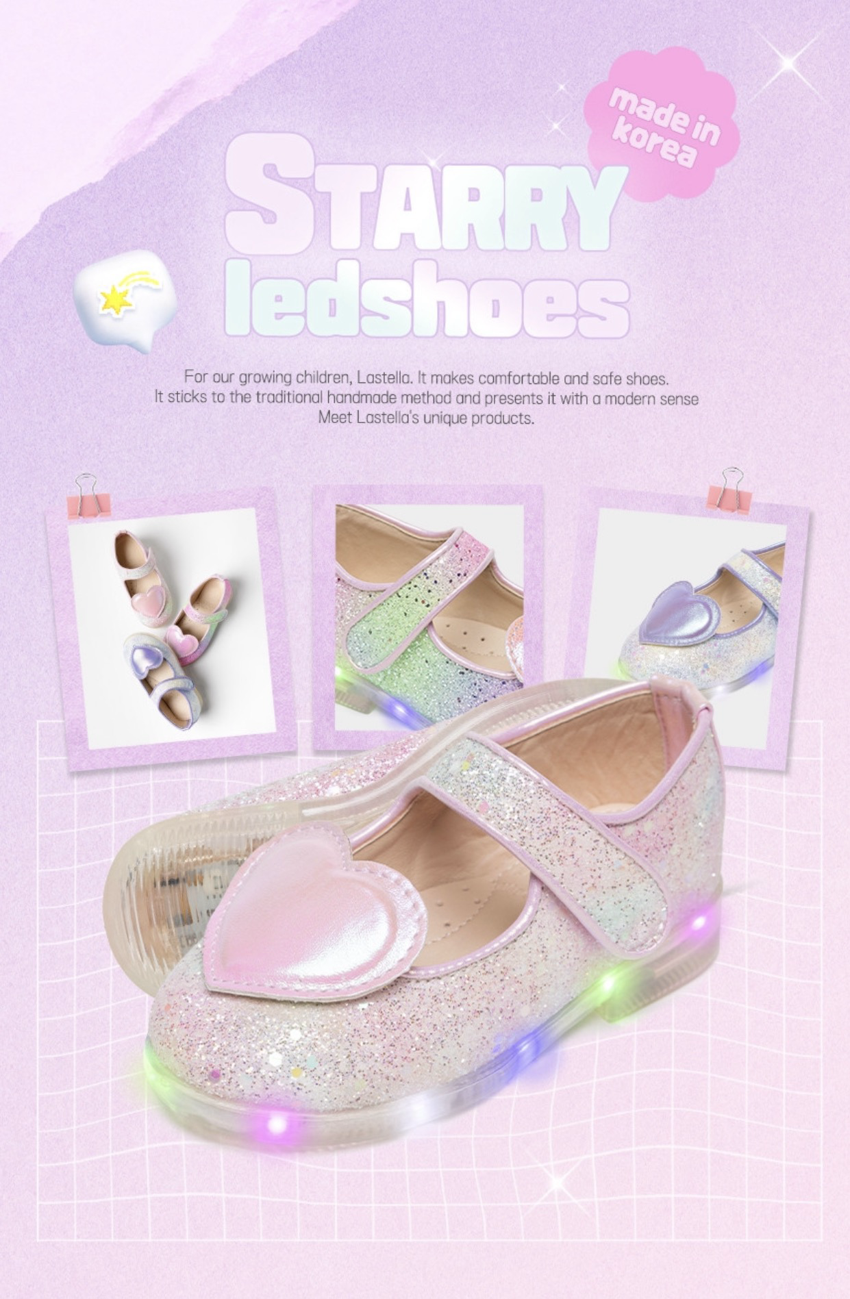 La Stella Starry Heart LED Princess Shoes
