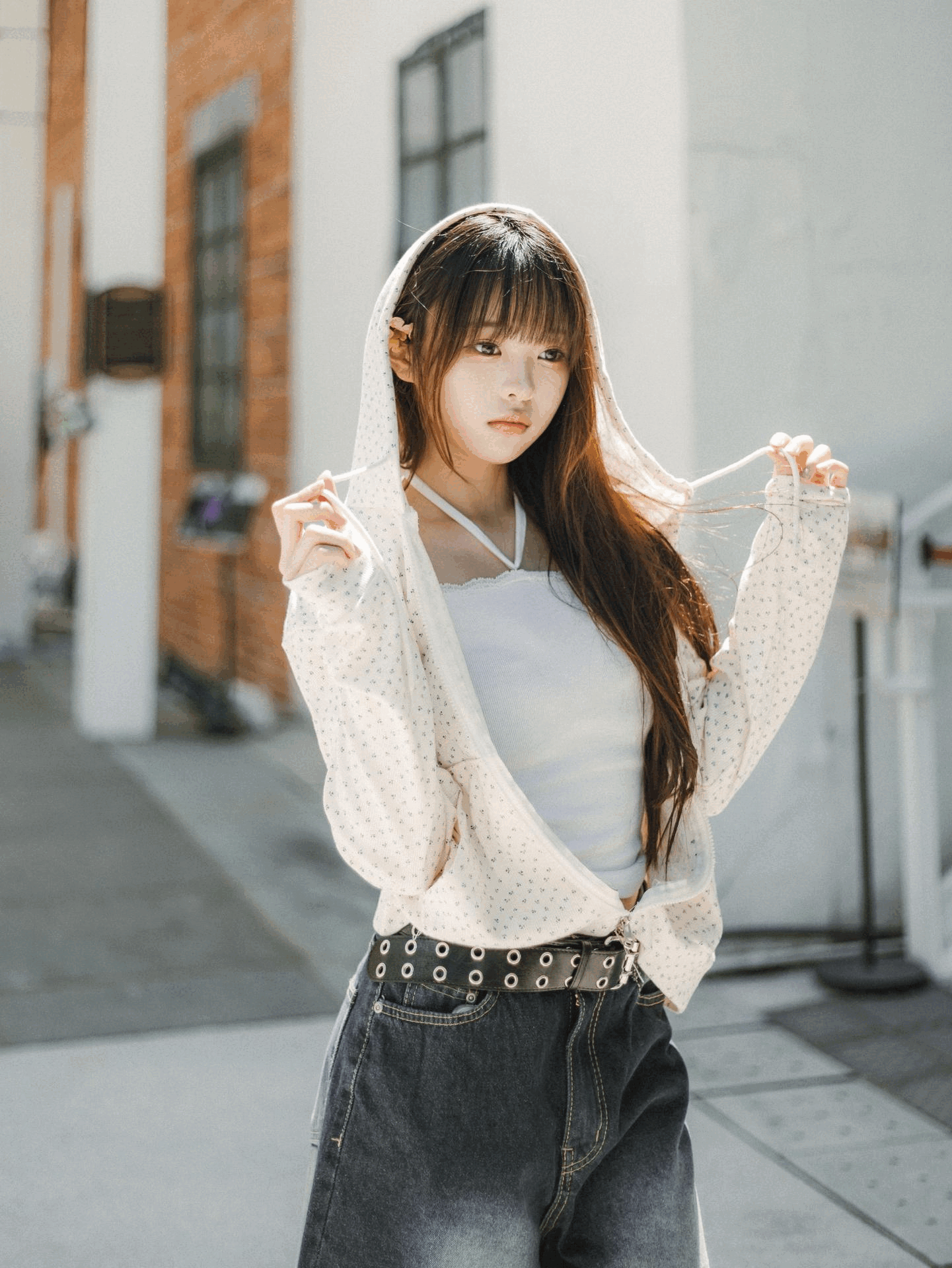 Casual Floral Print Double Zip Jacket