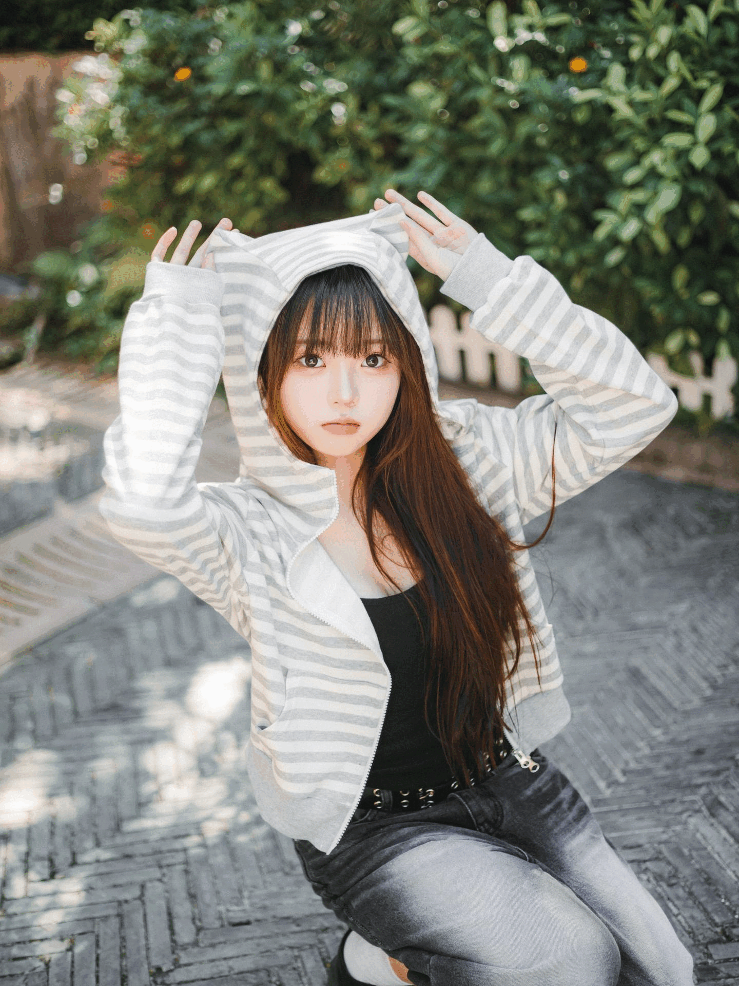 慵懶條紋貓貓耳外套