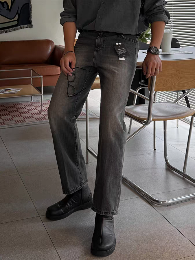 Basqui 水洗半鬆緊牛仔褲