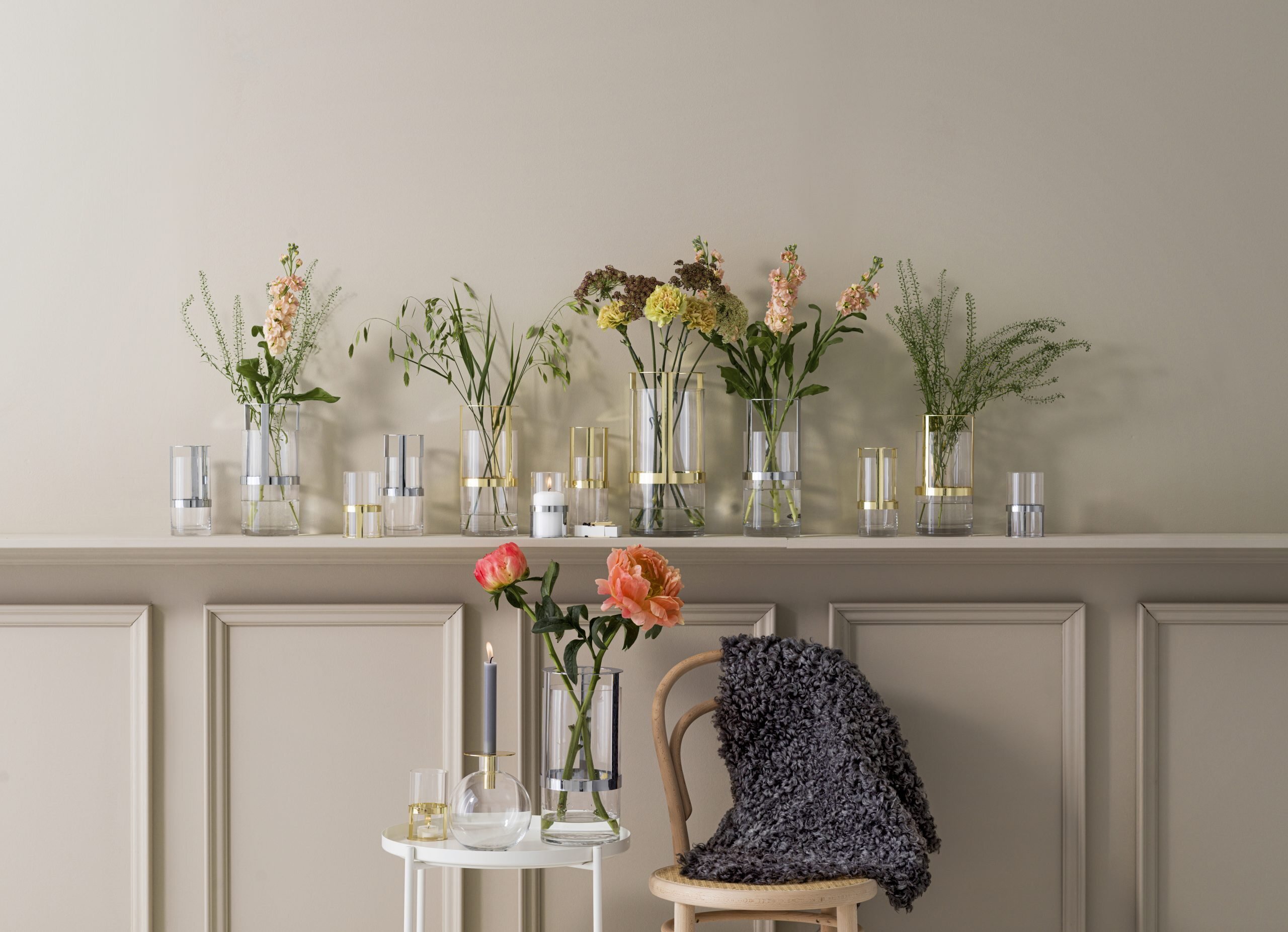 Sagaform-Top 花器,與同系列的花器一起擺設