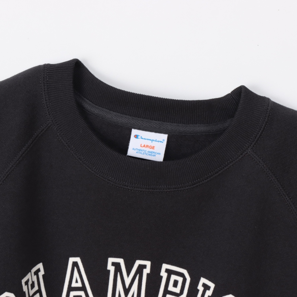 男款-CASUAL 寬版印花內刷毛衛衣-黑色（C3-C004-055）