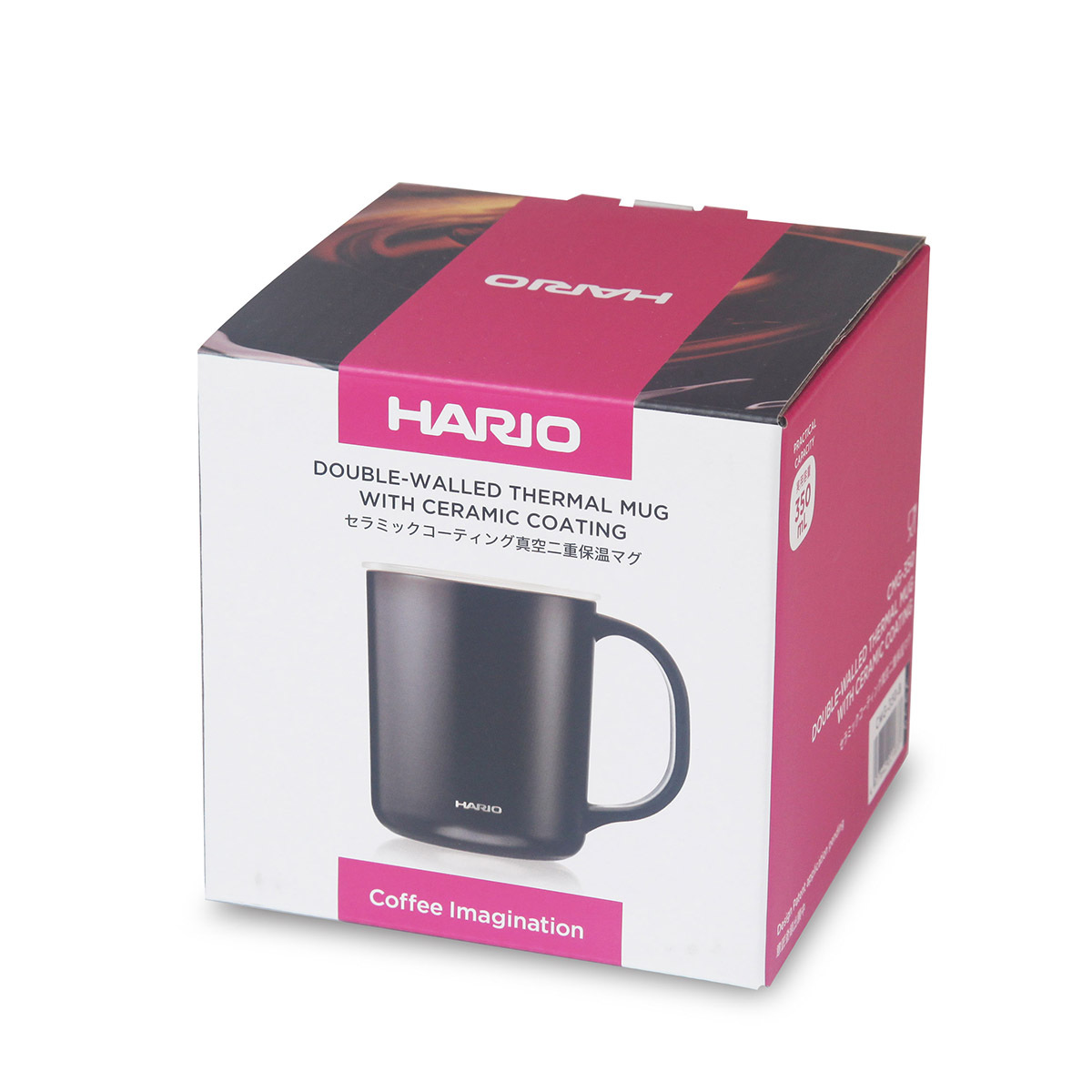 日本HARIO 350ml 陶瓷塗層真空保溫杯-黑色  -CMG-350-B