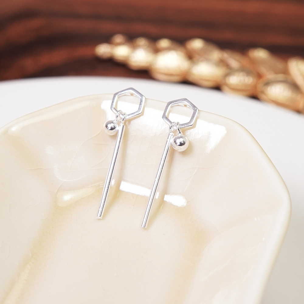 悠遠樂音 925純銀 垂墜耳環 耳針式 女生耳環