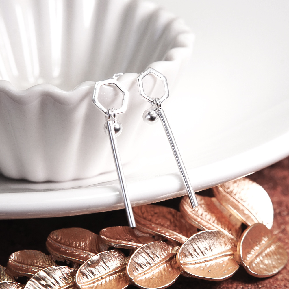 悠遠樂音 925純銀 垂墜耳環 耳針式 女生耳環