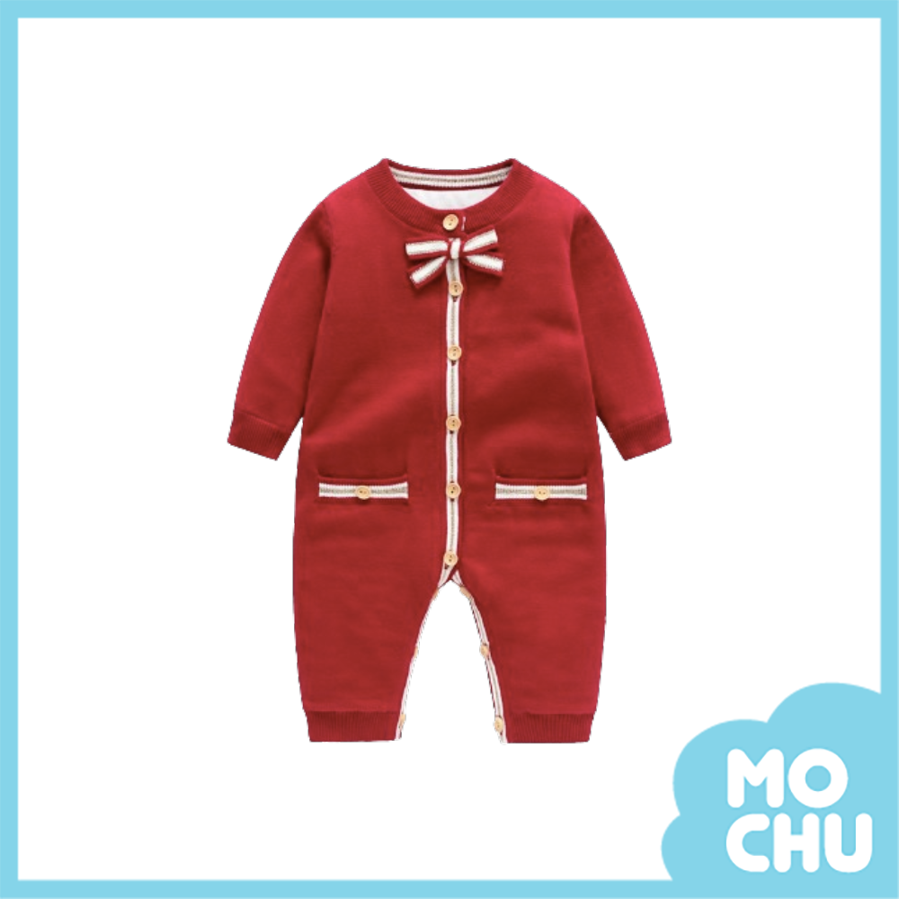 小淑女針織加絨長袖連身衣