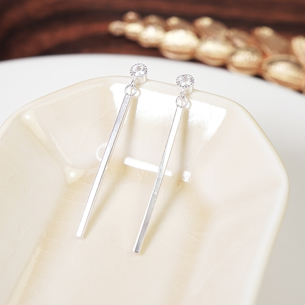 時光之流 925純銀 垂墜耳環 耳針式 女生耳環