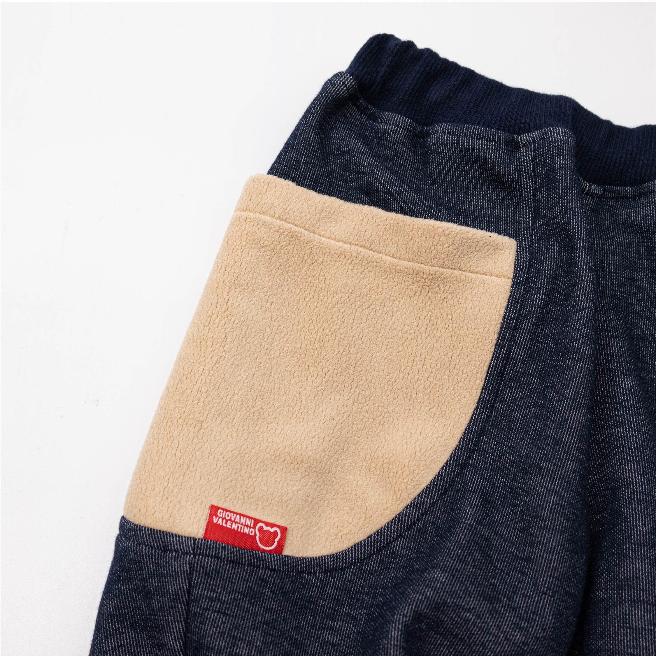 范侖鐵諾【52538】毛毛小熊造型測口袋設計縮口褲