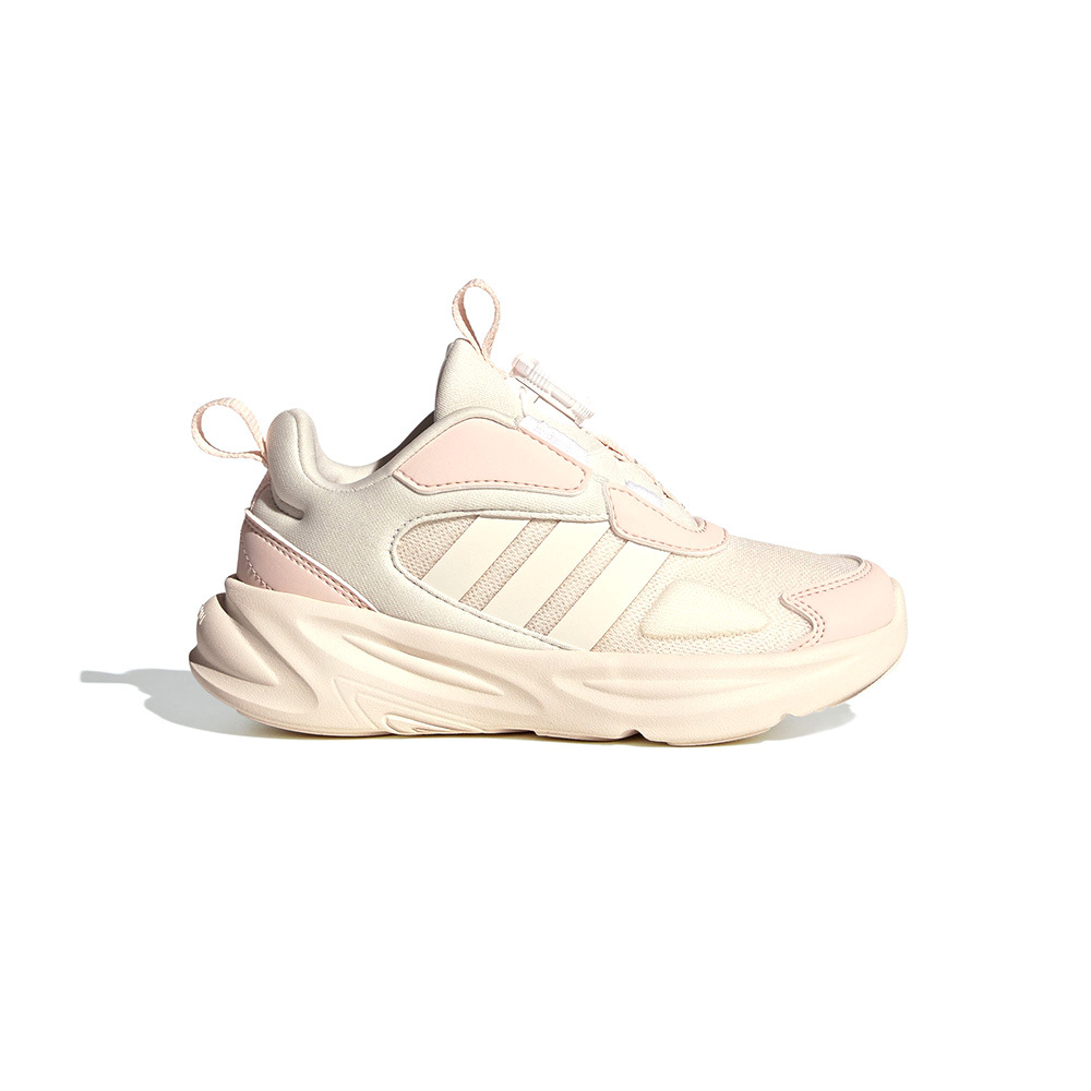 Adidas Ozelle Habu K 中童 童鞋 粉白色 易穿脫 網眼 透氣 休閒 運動 慢跑鞋 HP3623