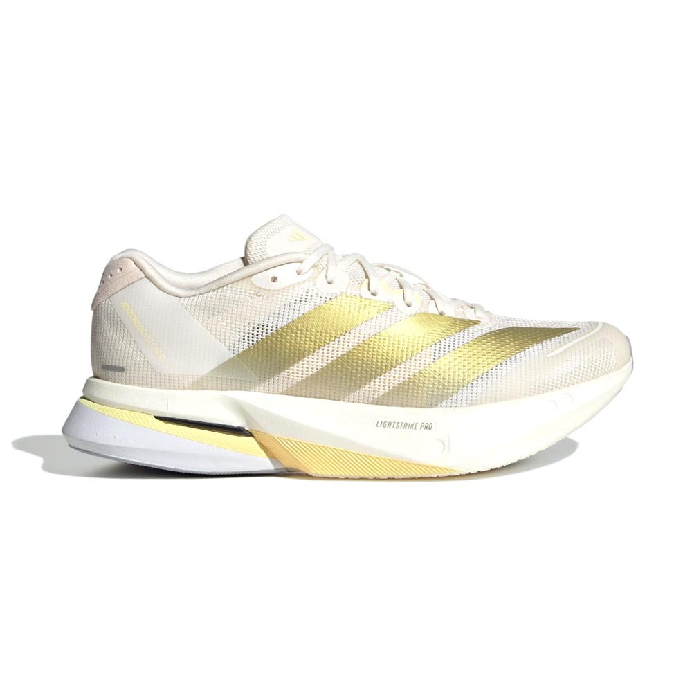 Adidas Adizero Boston 13 女鞋 米白金色 透氣 緩震 抓地 競速 運動鞋 慢跑鞋 JS4952