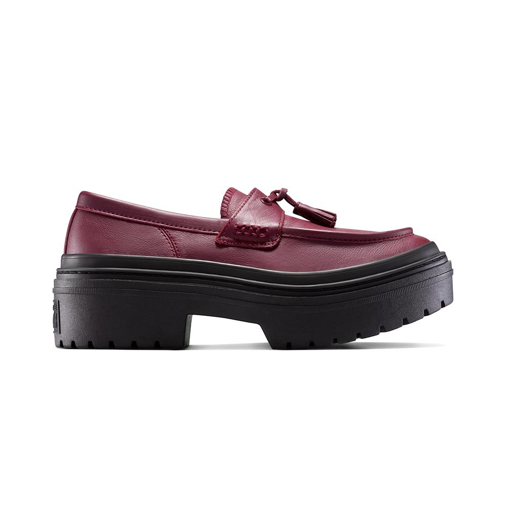 Converse CTAS Lugged Heel 女鞋 酒紅色 厚底 皮革 穿搭 樂福鞋 休閒鞋 A14708C