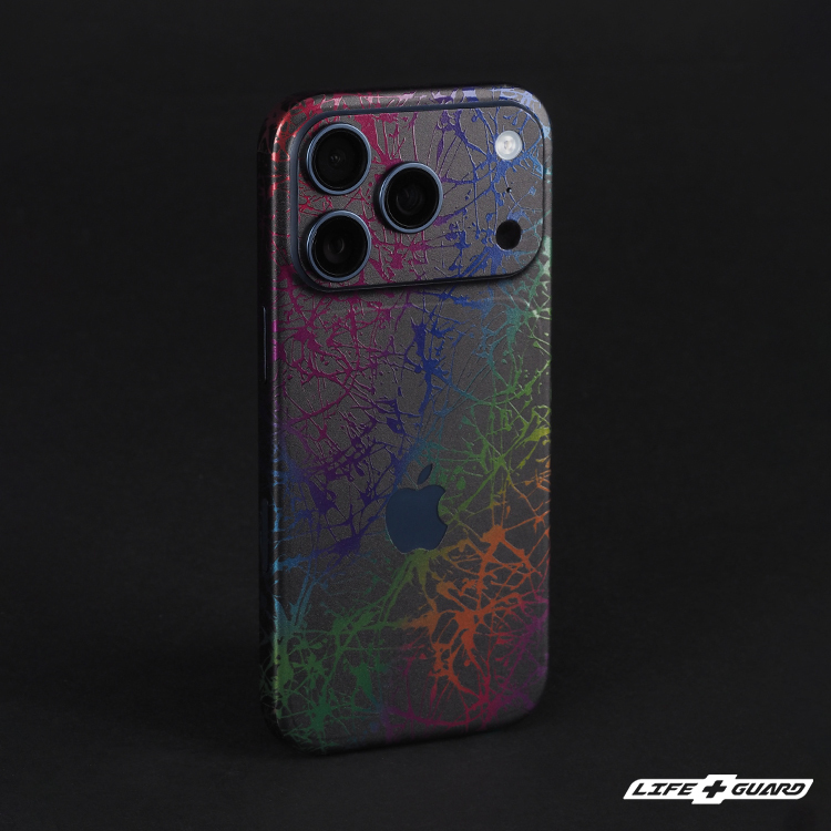 LIFE+GUARD 手機貼膜安裝示意，適用 iPhone 17 Pro