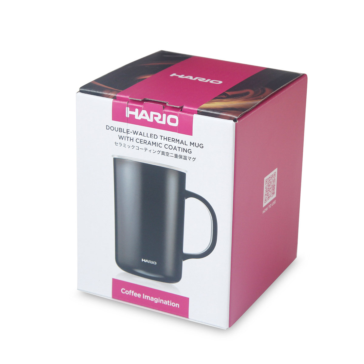 日本HARIO 470ml 陶瓷塗層真空保溫杯-黑色  -CMG-470-B