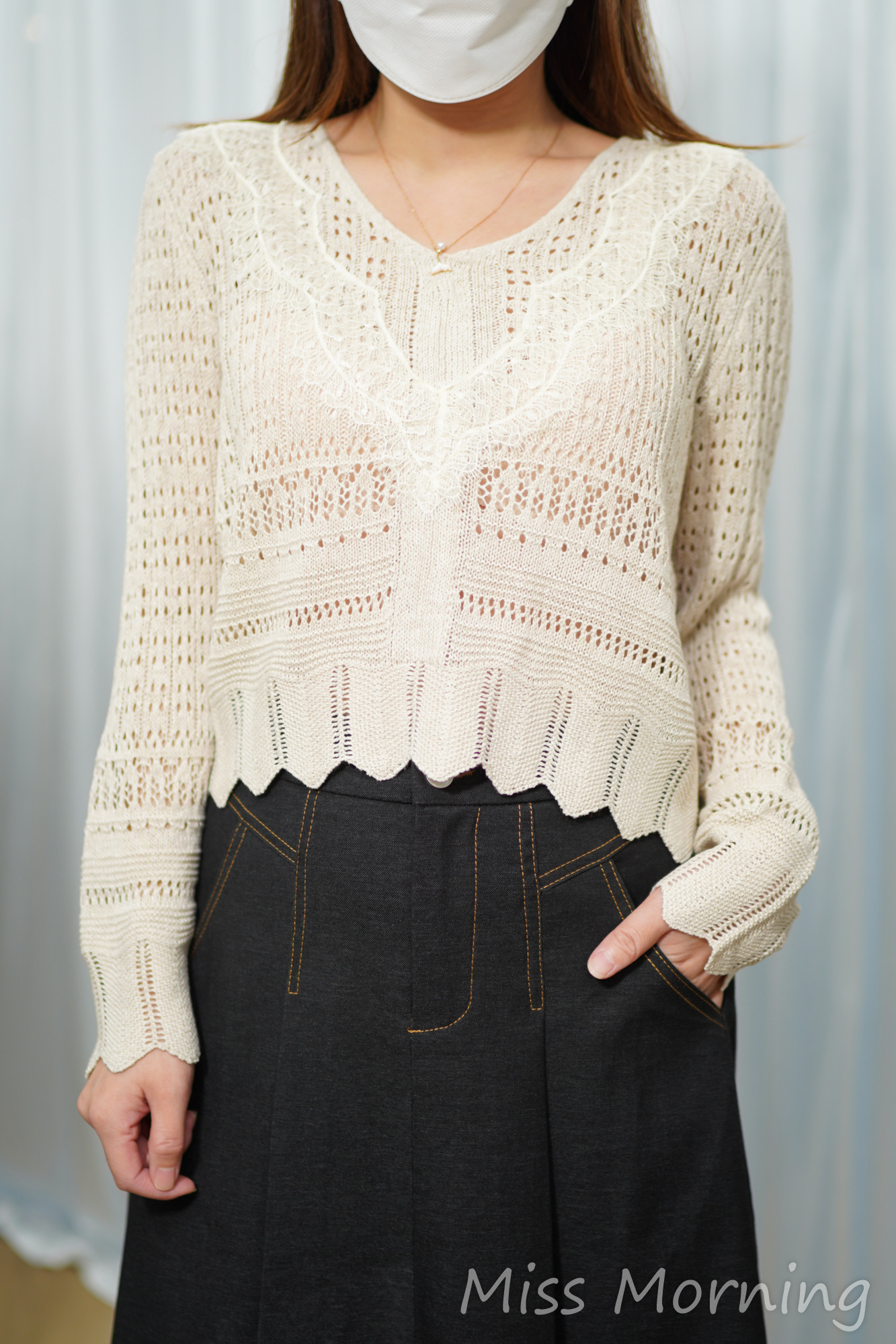 V領Lace 線衫(14802)