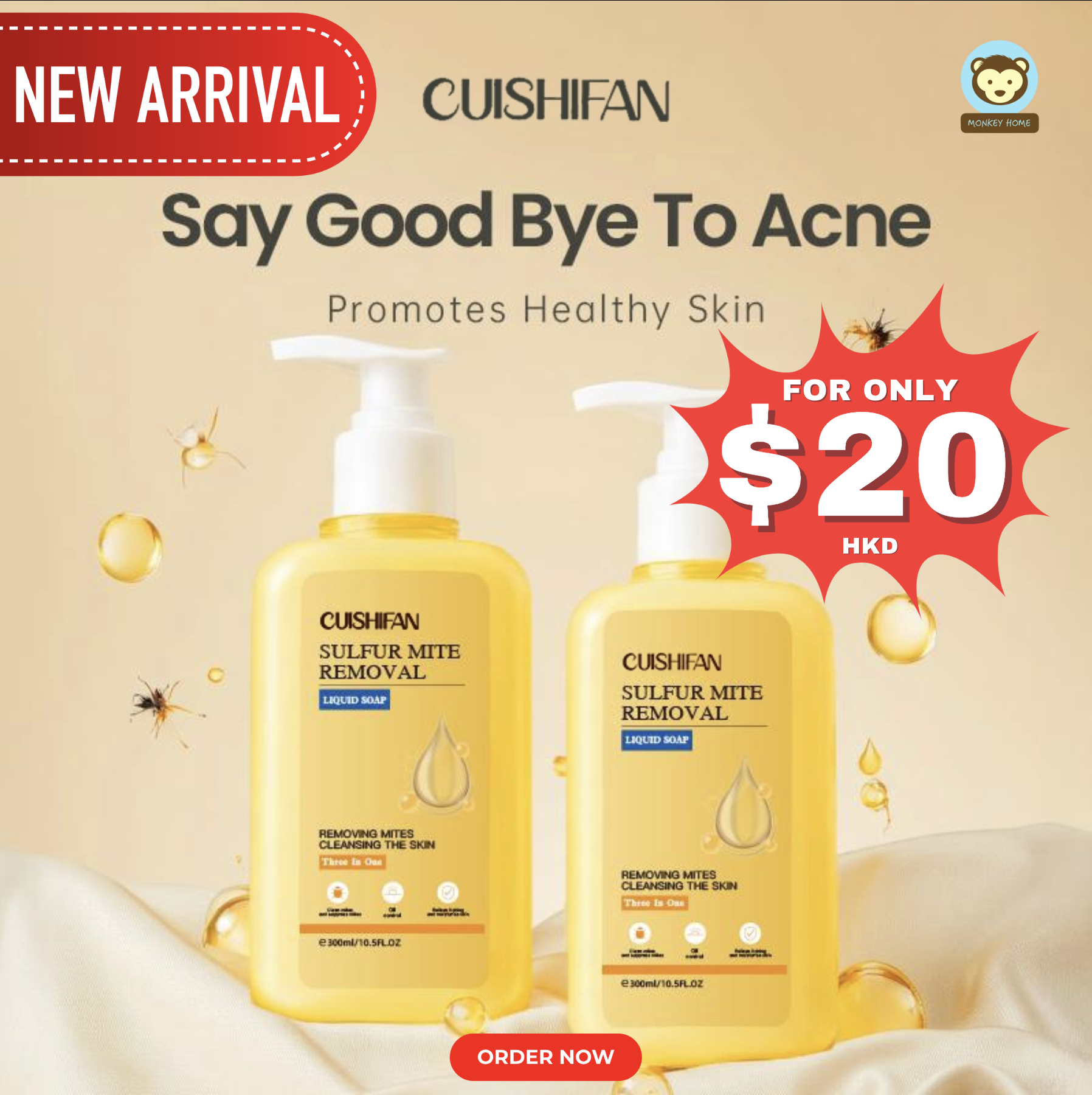 Cuishifan Sulfur Mite Removal Liquid Soap