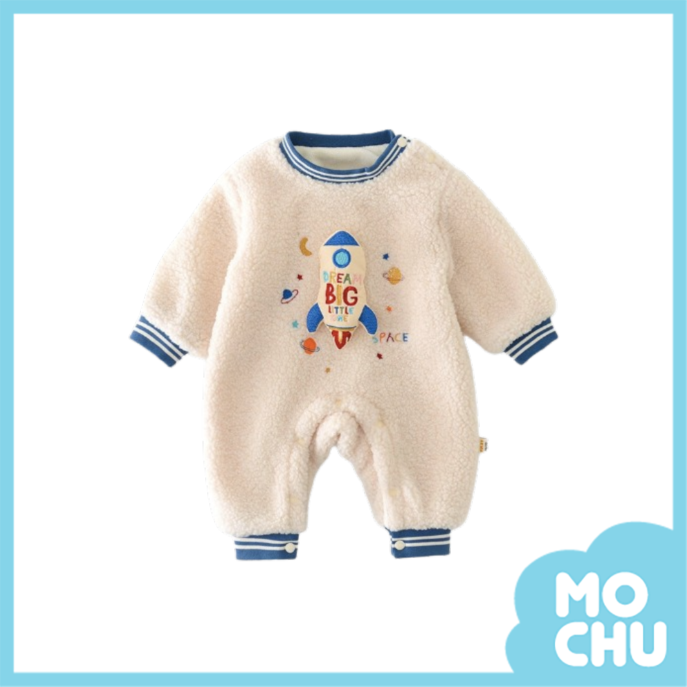 小火箭毛毛加絨長袖連身衣